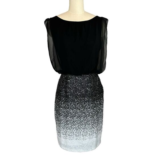 Calvin Klein Sequin Ombre Sheer Cocktail Dress| Size 10 - Picture 3 of 10